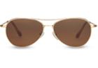 Toms Kilgore 301 Shiny Gold Solid Brown Lens With Side Shield