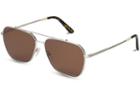 Toms Toms Irwin 201 Silver Polarized Sunglasses With Solid Brown Lens