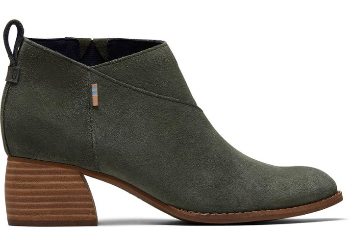 Toms Dusty Olive Suede Women's Leilani Booties