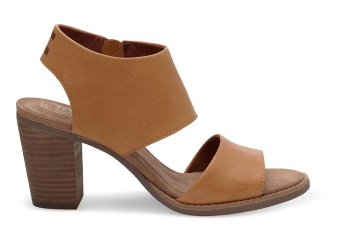 Toms Toms Tan Leather Women's Majorca Cutout Sandals - Size 5.5