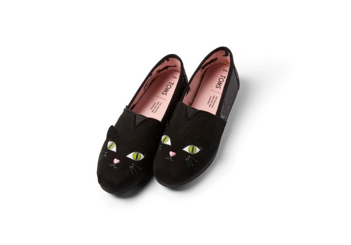 Toms Black Cat Glow In The Dark Women's Classics Ft. Ortholite