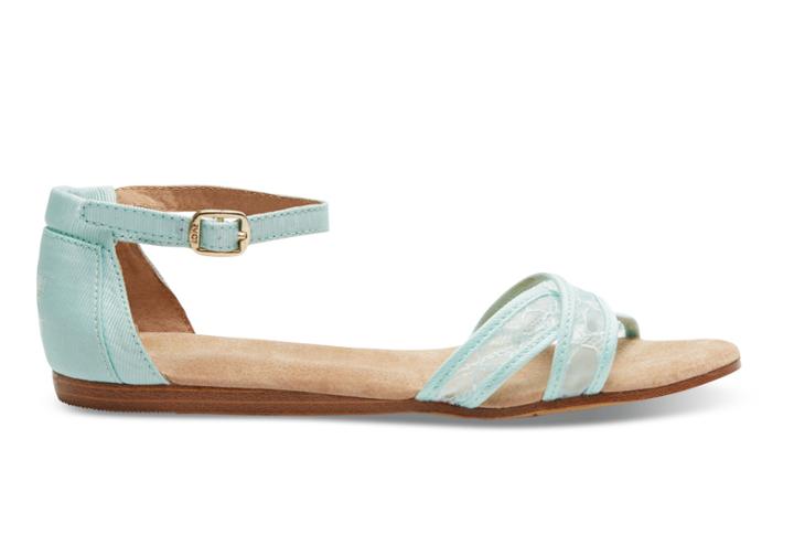 Toms Toms Light Blue Lace Women's Correa Sandals - Size 9