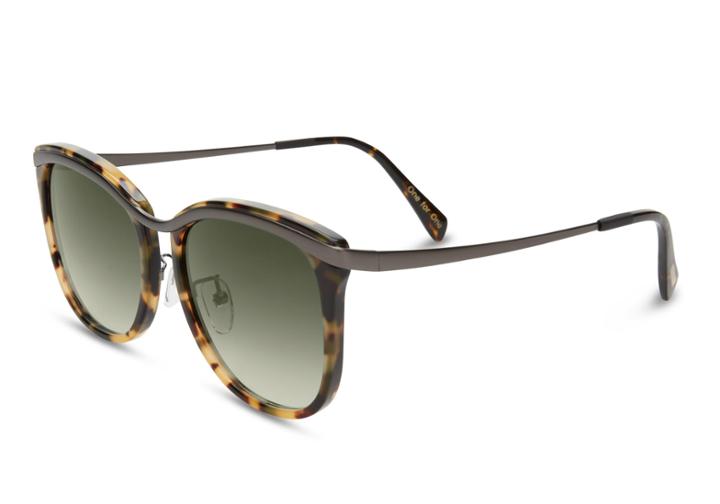Toms Toms Sandela 301 Blonde Tortoise Sunglasses With Olive Gradient Lens