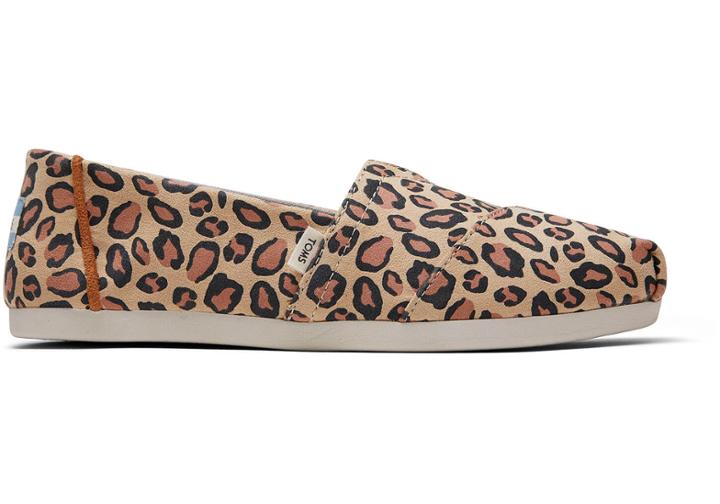 Toms Desert Tan Leopard Printed Microfiber Women's Classics Ft. Ortholite