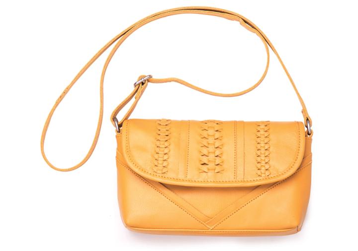 Toms Saffron Seamed Leather Cadence Crossbody Bag