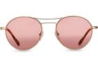 Toms Toms Melrose Shiny Gold Cherry Red Sunglasses With Amber Mirror Lens