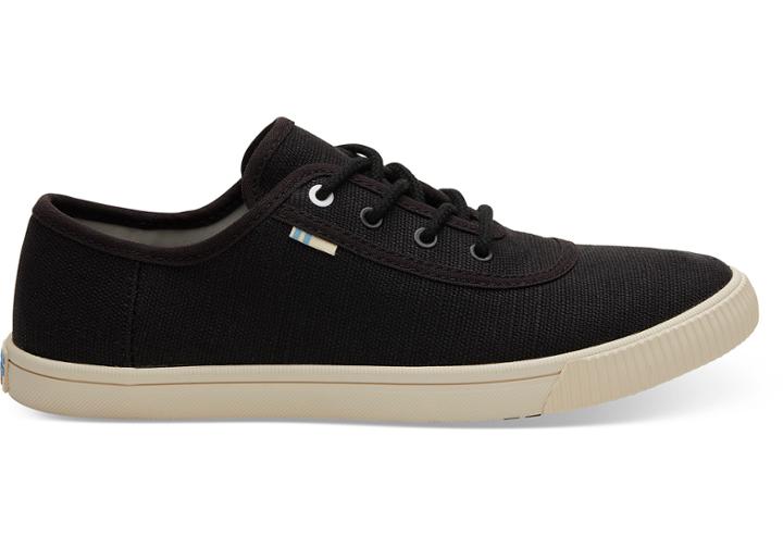 Toms Black Heritage Canvas Women's Carmel Sneakers