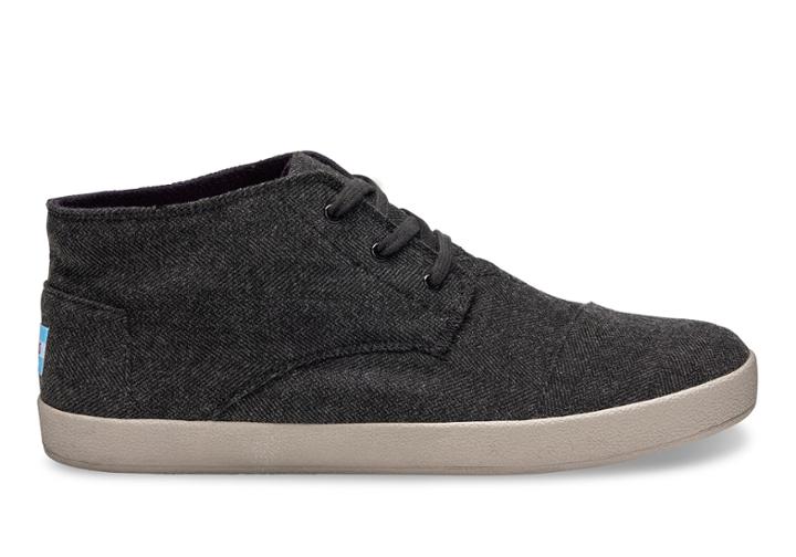 Toms Toms Grey Herringbone Men's Paseo-mids Sneakers Shoes - Size 8