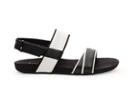 Toms Black And White Leather Women's Tierra Sandal