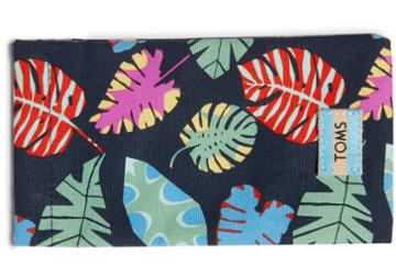 Toms Navy Tropical Leaves Sunglasses Case