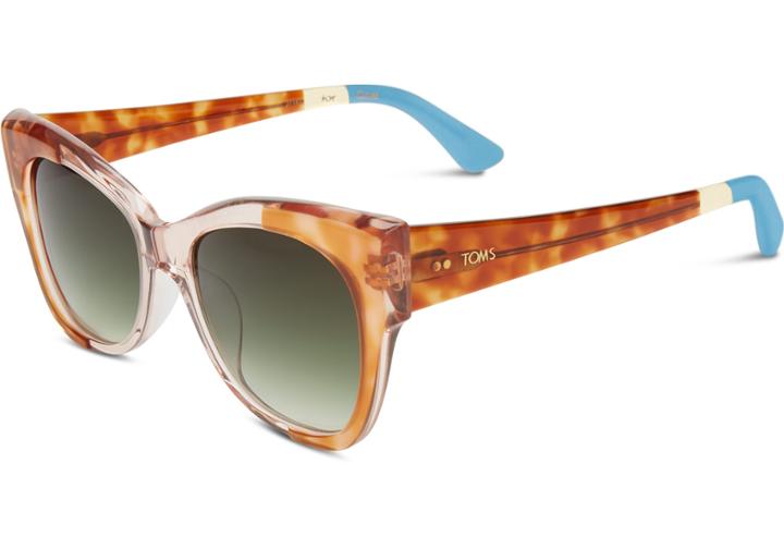 Toms Toms Autry Honey Tortoise Lamination Sunglasses With Olive Gradient Lens