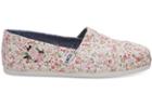 Toms Pink Floral Embroidered Women's Classics