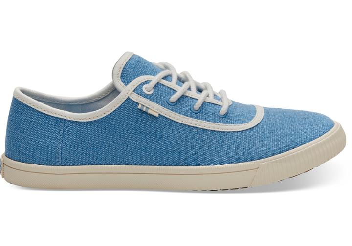 Toms Bliss Blue Heritage Canvas Women's Carmel Sneakers