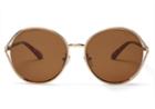 Toms Toms Blythe Shiny Gold Sunglasses With Solid Brown Lens