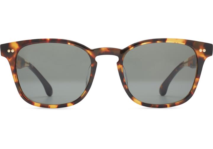 Toms Toms Noah Matte Havana Tortoise Sunglasses With Green Grey Lens
