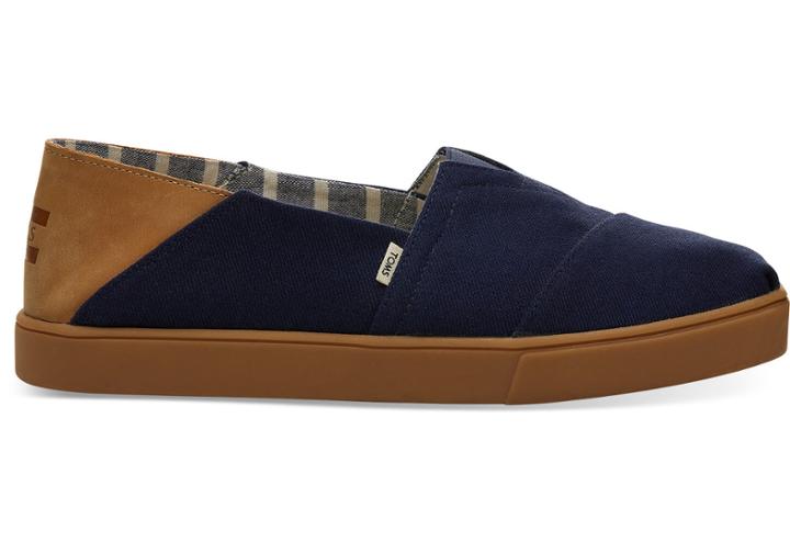 Toms Navy Textured Twill Convertible Cupsole Mens Classics Venice Collection