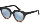 Toms Toms Lourdes Matte Black Tortoise Fade Sunglasses With Deep Blue Mirror Lens