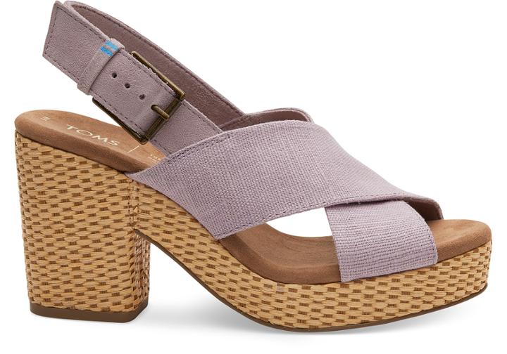 Toms Burnished Lilac Heritage Canvas Women's Ibiza Sandals