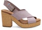 Toms Burnished Lilac Heritage Canvas Women's Ibiza Sandals