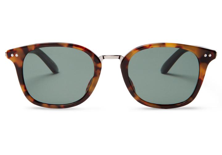 Toms Toms Barron Amber Tortoise Polarized Sunglasses With Green Grey Lens
