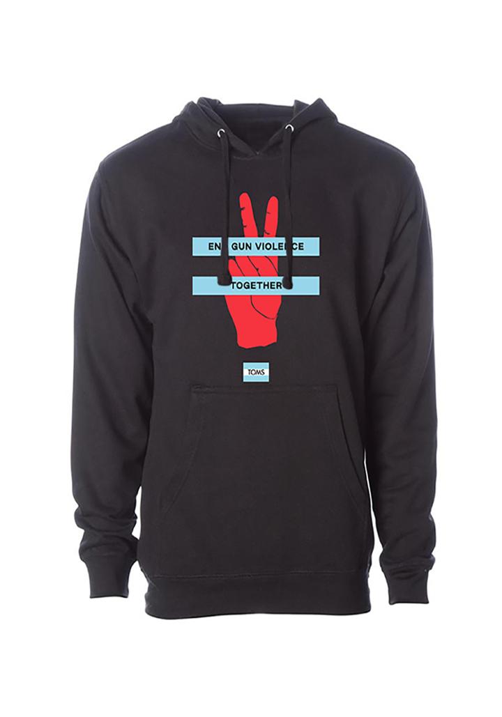 Toms End Gun Violence Together Black Pullover Hooded Sweatshirt