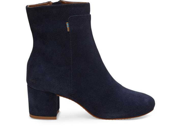Toms Navy Suede Women's Evie Booties
