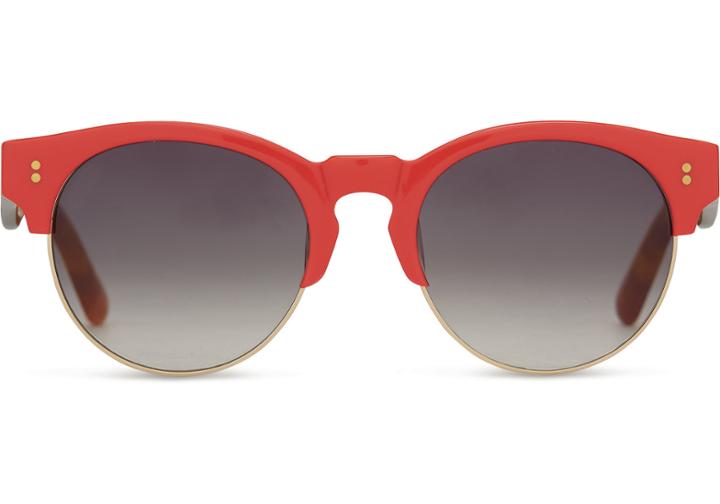 Toms Toms Charlie Rae Cinnabar Red Tortoise Sunglasses With Smoke Grey Lens