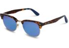 Toms Toms Gavin Whiskey Tortoise Sunglasses With Deep Blue Mirror Lens