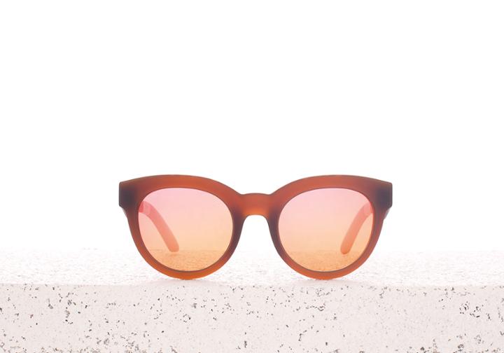 Toms Traveler By Toms Men's Florentin Matte Brown Sunglasses With Pink Mirror Lens
