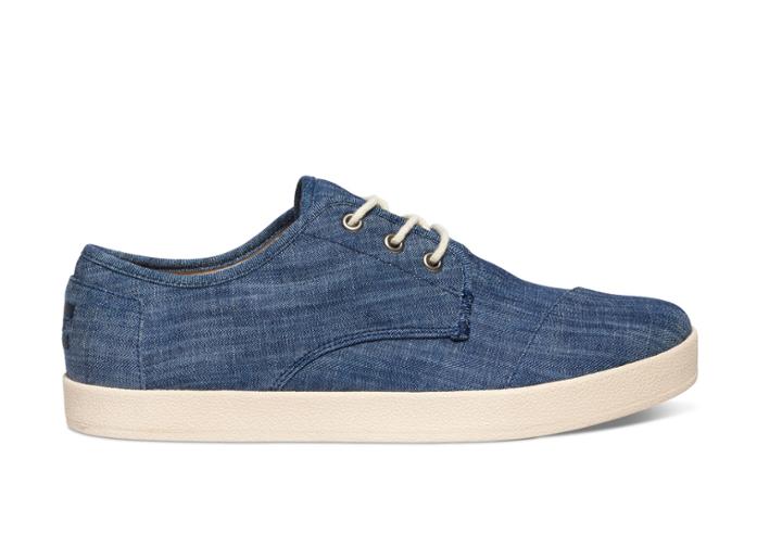 Toms Toms Light Blue Chambray Men's Paseo Sneakers Shoes - Size 10