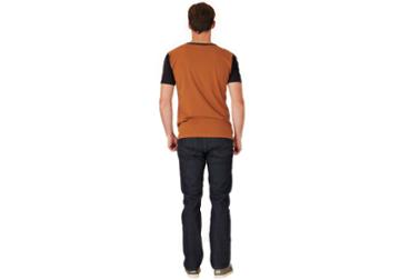 Toms Caramel And Black Pocket Henley