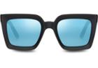 Toms Traveler By Toms Women's Zuma Matte Black Sunglasses With Blue Mirror Lens