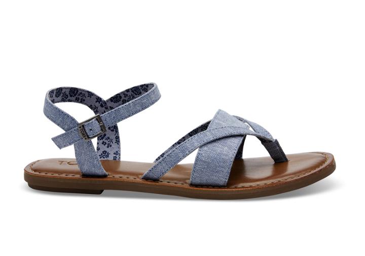 Toms Toms Blue Chambray Women's Lexie Sandals - Size 9.5