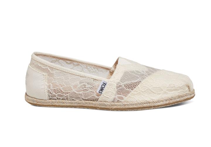 Toms Toms White Lace Rope Women's Espadrilles Shoes - Size 9.5