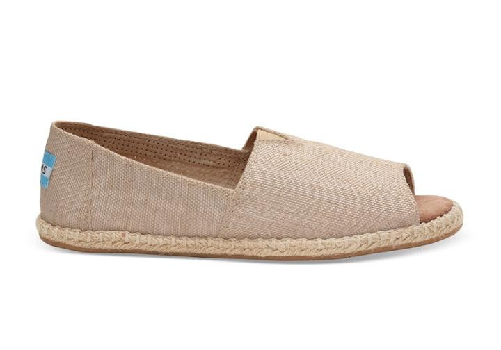 Toms Toms Natural Yarn Dye Women's Open Toe Espadrilles Shoes - Size 7.5