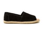 Toms Toms Black Suede Women's Open Toe Alpargatas Shoes - Size 5.5