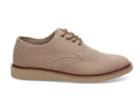 Toms Toms Desert Taupe Coated Twill Men's Brogues Shoes - Size 9.5