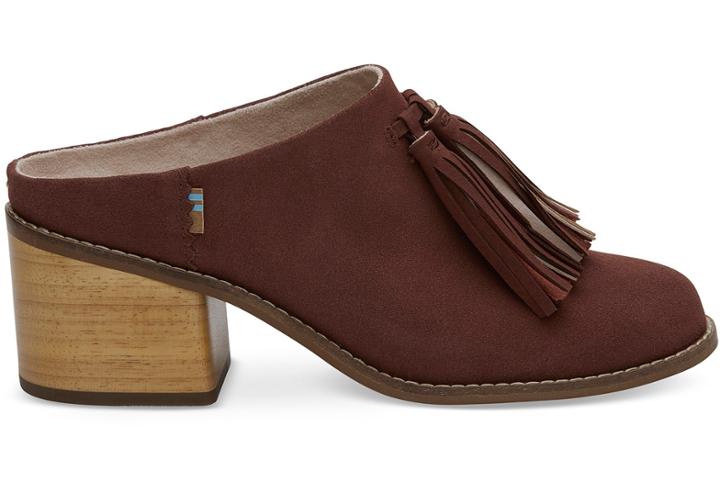 Toms Muskat Suede Tassel Women's Leila Mules