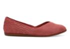 Toms Toms Faded Rose Suede Diamond Embossed Women's Jutti Flats Shoes - Size 7