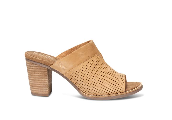 Toms Toms Sandstorm Nubuck Perforated Women's Majorca Mules Shoes - Size 6