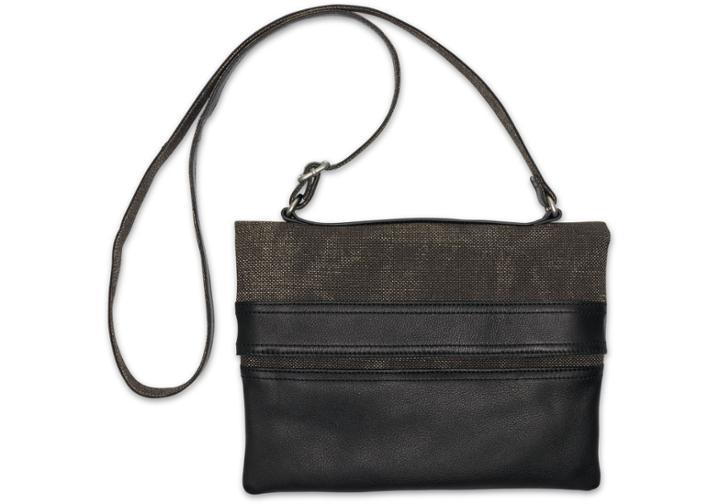 Toms Black Woven Texture Mix Jaunt Crossbody Bag