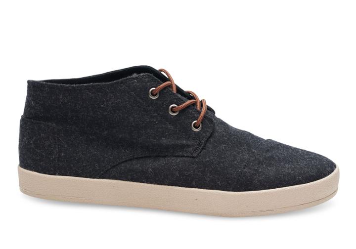 Toms Black Wool Men's Paseo Mids