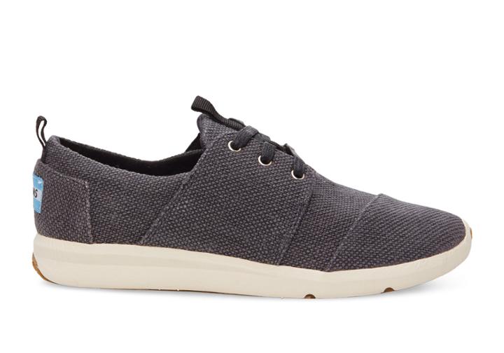Toms Grey Canvas Textured Women's Del Rey Sneakers
