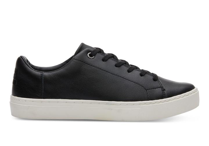 Toms Toms Black Leather Women's Lenox Sneakers Shoes - Size 5
