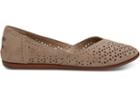 Toms Desert Taupe Perforated Suede Women's Jutti Flats