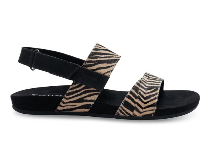 Toms Zebra Printed Calf Hair Women's Tierra Sandals