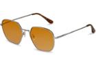 Toms Toms Sawyer Shiny Silver Sunglasses With Yellow Brown Gradient Lens