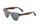 Toms Toms Lobamba Steel Blue Whiskey Tortoise Sunglasses With Green Grey Lens