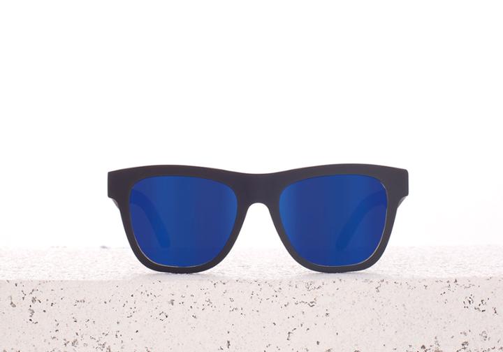 Toms Traveler By Toms Women's Dalston Matte Black Mirrors Sunglasses With Blue Mirror Lens