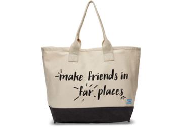 Toms Toms Natural Make Friends In Far Places All Day Tote Bag